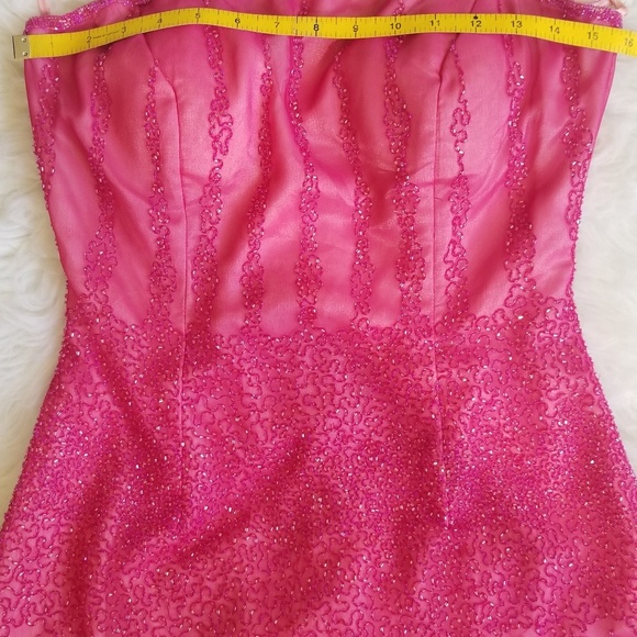 Special occasion Prom Strapless Pink Beaded Dress. M - Picture 6 of 8